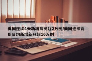 美国连续4天新增病例超2万例/美国连续两周日均新增新冠超16万例