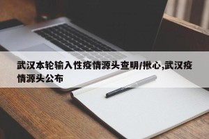 武汉本轮输入性疫情源头查明/揪心,武汉疫情源头公布